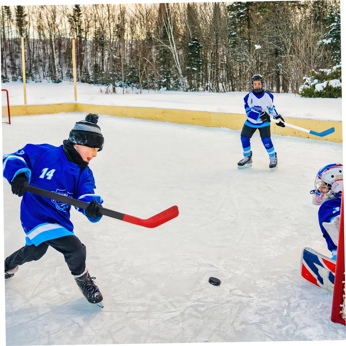 Set da Hockey per Bambini in PP, 2 Bastoncini e 2 Palline, per allenamenti e Giochi Indoor/Outdoor