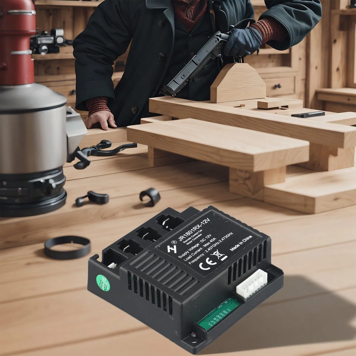 JR1801RX 12V ricevitore per bambini veicolo elettrico con telecomando 2.4G, connettore a 7 pin, compatibile con scatola di controllo Welye per auto giocattolo telecomandate e veicoli (JR1801RX 12V