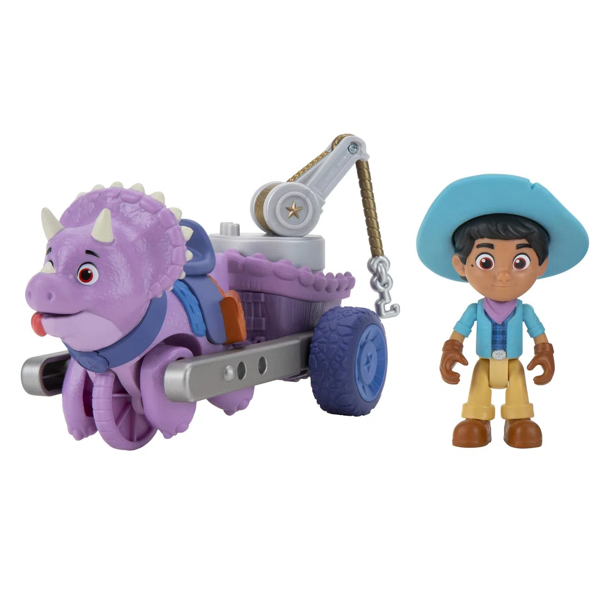 Giochi Preziosi Dino Ranch Miguel & Tango, Veicolo con Dinosauro e Personaggio Alto Circa 7.5 cm, Come Visto in TV, per Bambini a Partire dai 3 Anni, DNA03300