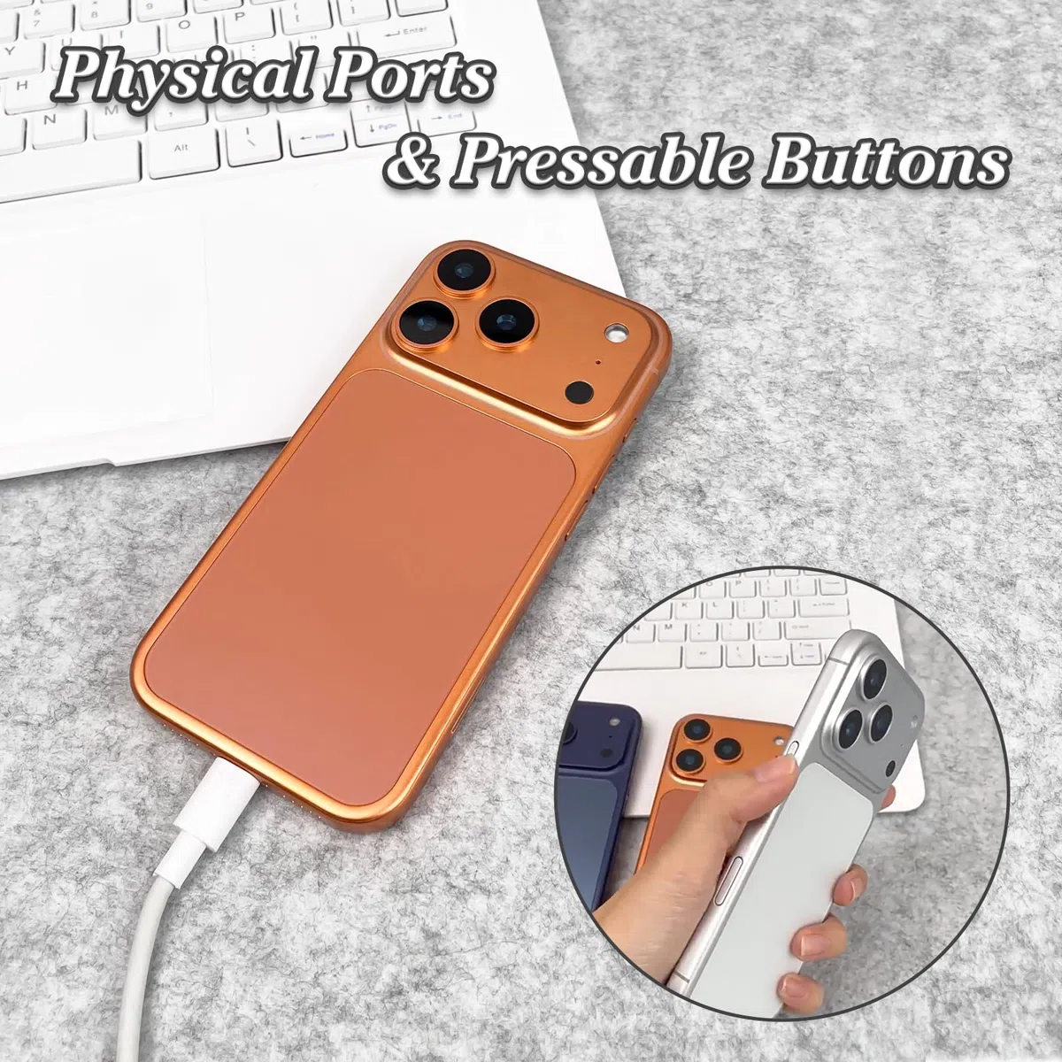 Display falso giocattolo telefono cellulare modello metallico replica non funzionante 1:1 telefono per telefono 17 Pro falso giocattolo cellulare 17Pro argento schermo a colori