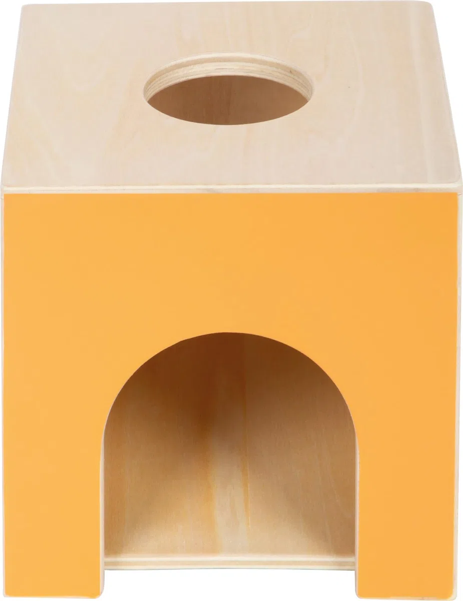 Small Foot Scatola di Palline Montessori in Legno FSC 100% Certificato, Giocattolo per l'apprendimento con 3 Palline, Giocattolo per la motricità per Bambini Piccoli a Partire da 1 Anno, 12744