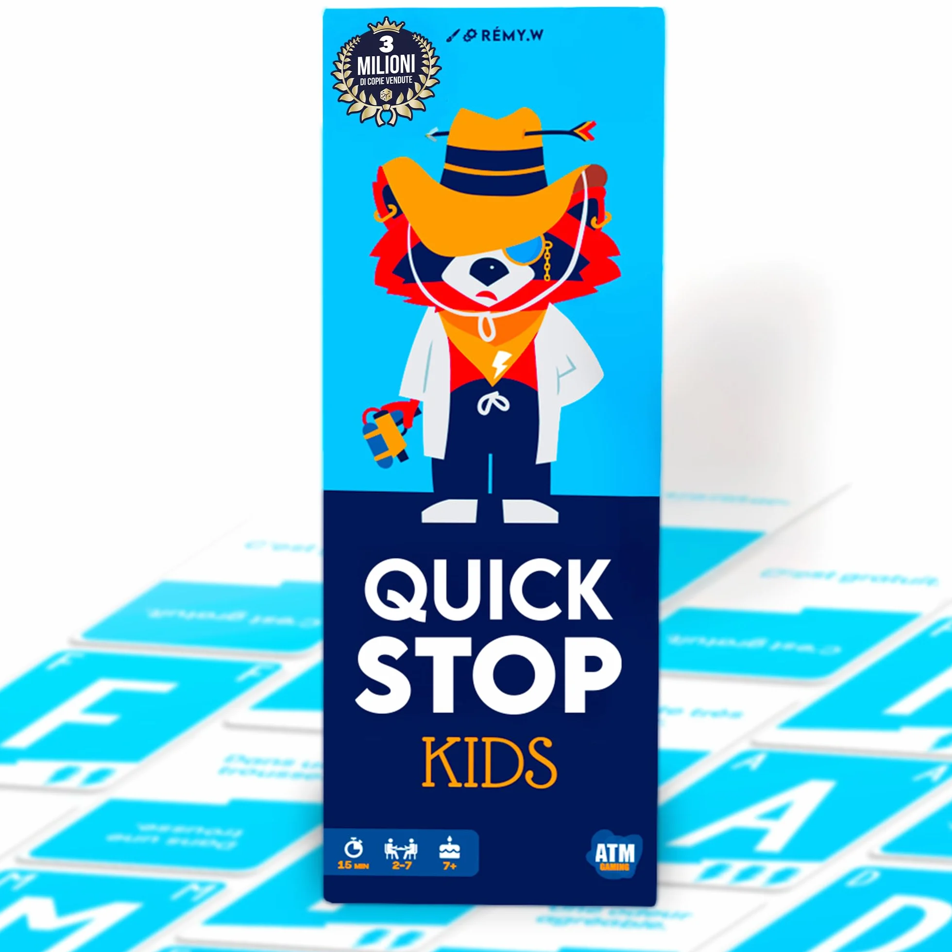 ATM Gaming QUICKSTOP Kids - Gioco di Carte per Bambini e Famiglie - Età 7+ - Da 2 a 7 Giocatori - Divertente e Veloce - Gioco da Tavolo - Italiano