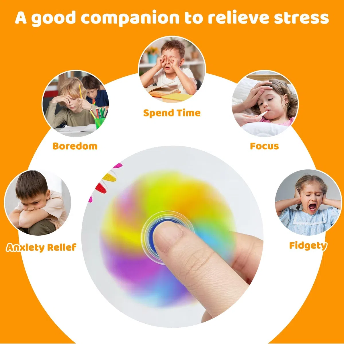 24 Pezzi Fidget Spinners, Giocattoli Sensoriali Arcobaleno, Giocattolo Sensoriale a Mano Fidget, Ideali per Feste, Regali di Compleanno, Alleviare lo Stress da Ansia