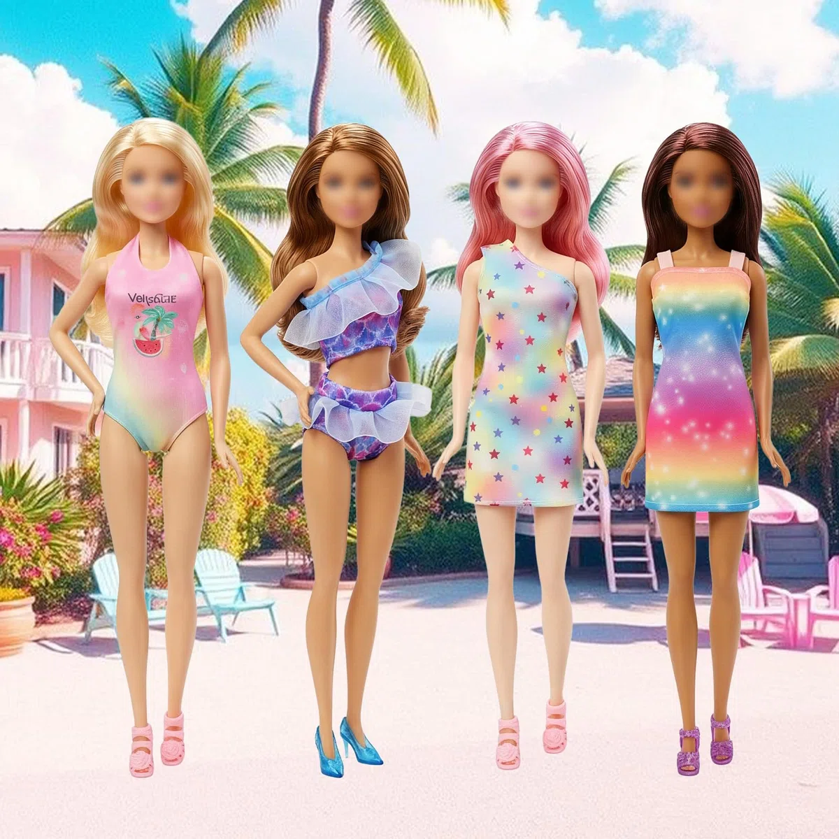 16 vestiti e scarpe per bambole compatibili con Barbie da 29,2 cm, include 1 vestito a sirena, 2 top con cinturino, 2 vestito, 1 pantaloni, 4 set costumi da bagno 5 scarpe, regali per ragazze