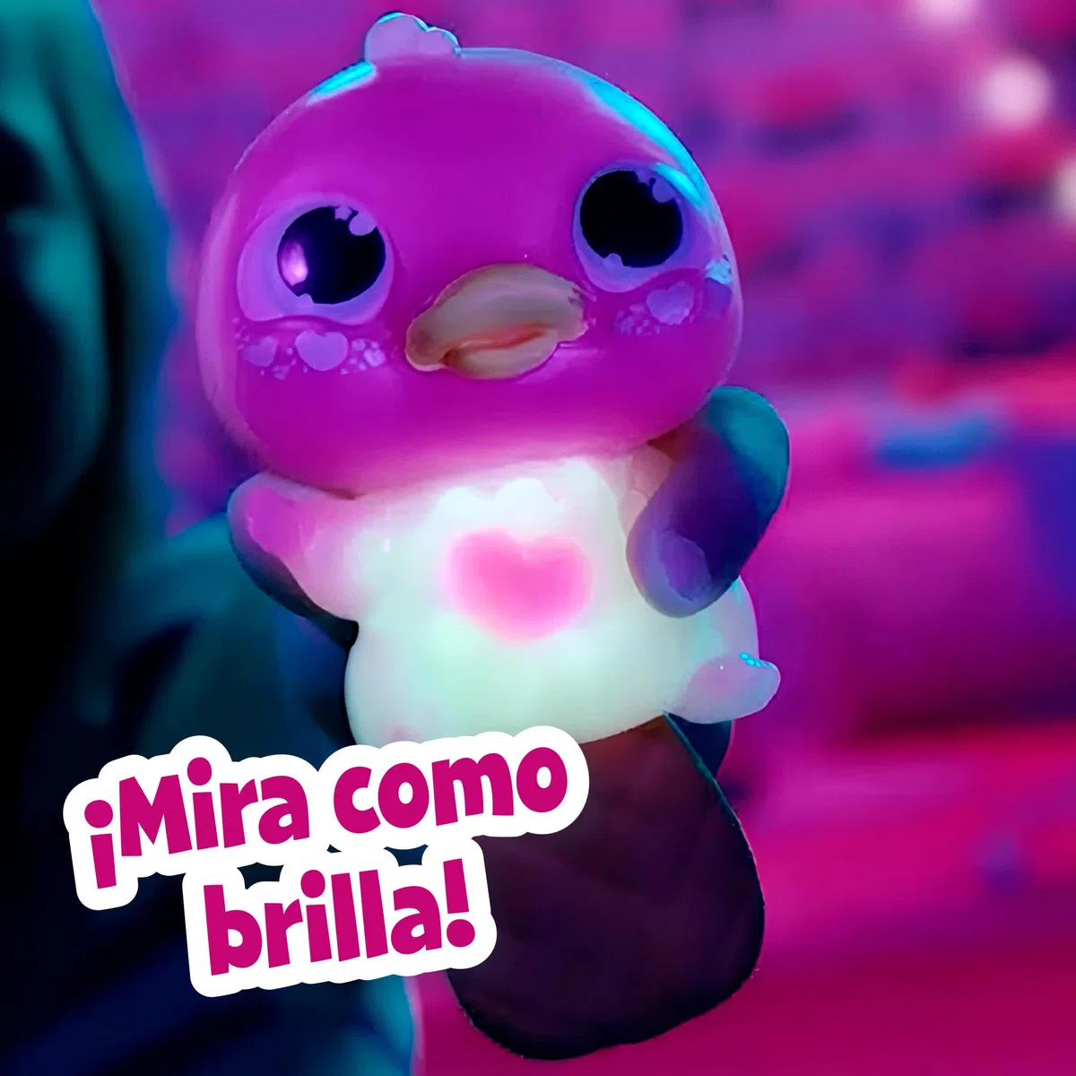 Bizak Animagic Let's GLO Ornitorinco Animale Elettronico e Luminico, Rosa, Gioco Sensoriale ed Esperienza Tattile, Corpo Estensibile, Flotta e Brilla in Acqua, a partire da 4 anni (64555204-2)