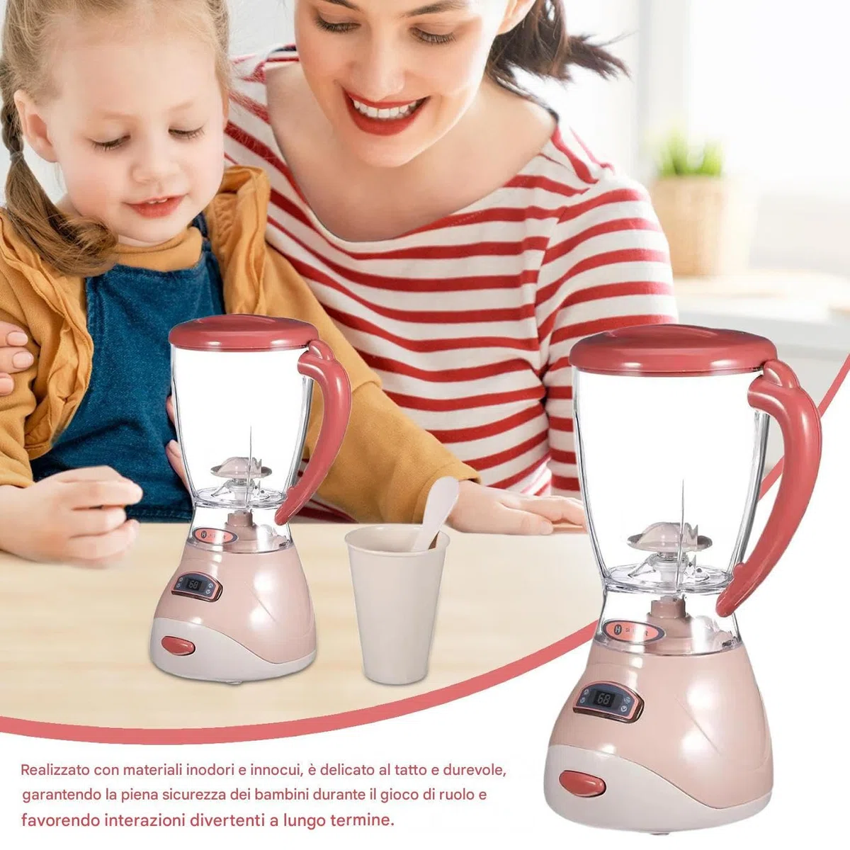Giocattoli, Fatti Finta Di Giocare A Frullatore, Giocattolo Di Frullatore Per Bambini, Caratteristica Del Suono Realistico, Sicuro Da Usare, Rosa, Per Bambini, Casa, Cortile, Parco, Asilo, Asilo ,