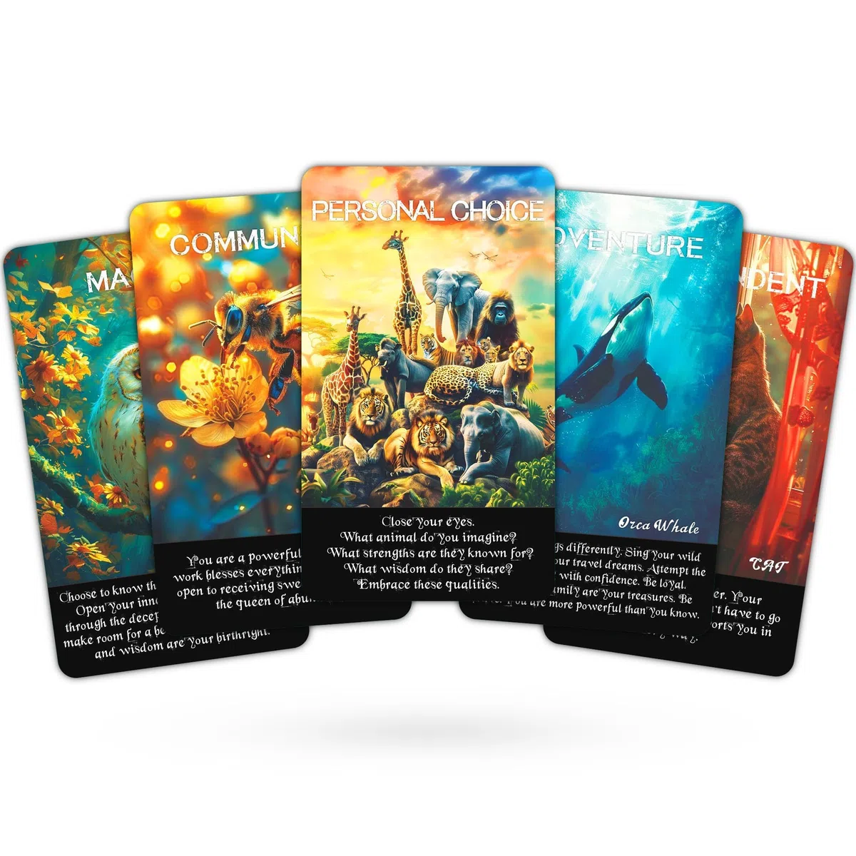 Spirit Animals Oracle Cards - Carte Oracle per principianti, dai 2 anni in su, per intuizione, guida e connessione spirituale, con potenti totem di animali per la crescita personale