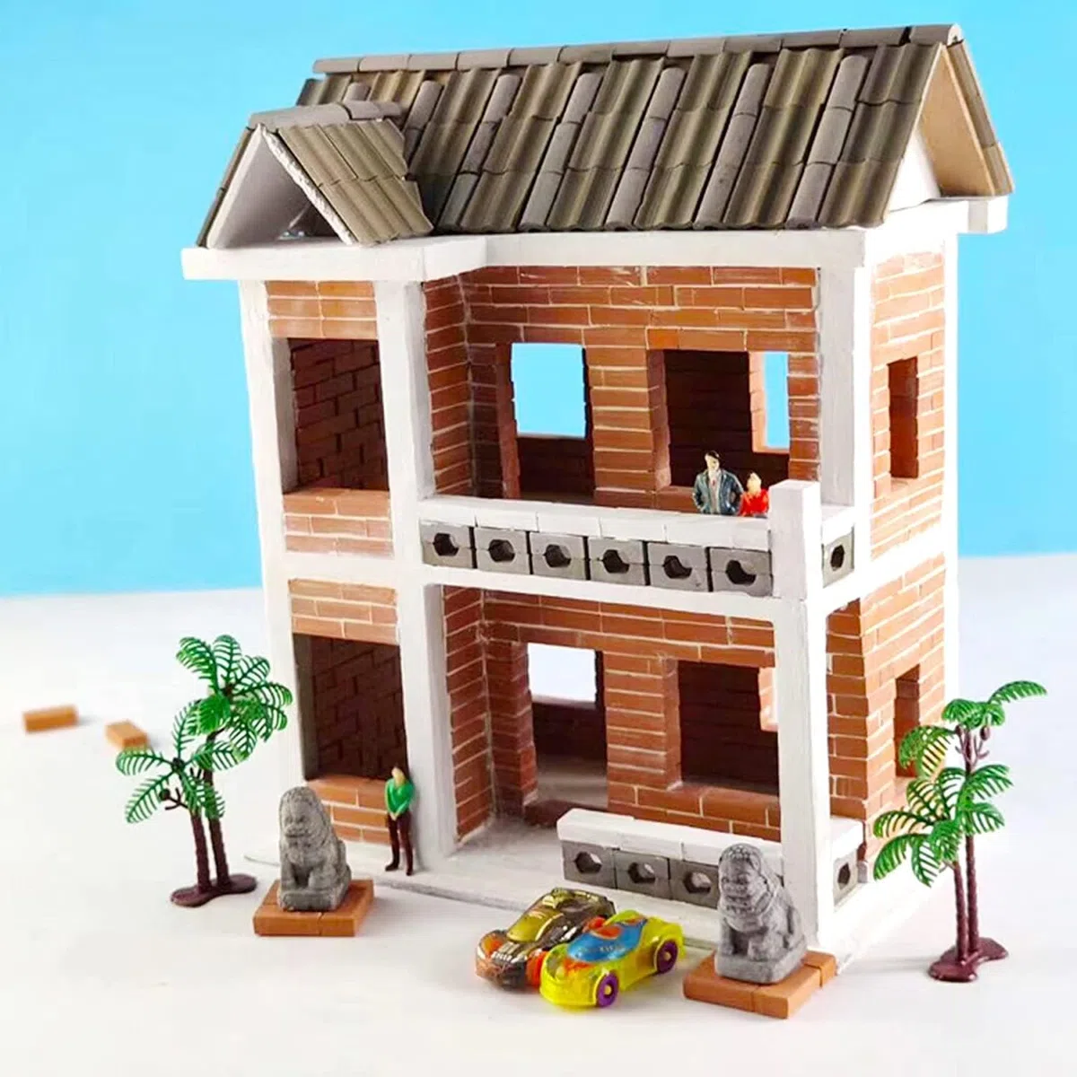 Cayway 560 Pz Mattoni in Miniatura Mini Modello di Mattoni Rossa 1:35 Mini Mattoni di Costruzione per Micro Paesaggio, Fai da Te Casa delle Bambole in Mattoni Diorama Fairy