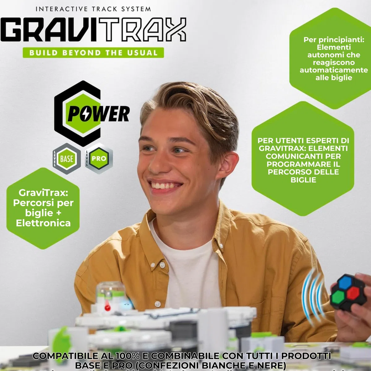Ravensburger - GraviTrax Power Element Controller: Controlla elementi con pulsante, Accessorio pista biglie, Gioco STEM 8+ anni e adulti, Non giocabile da solo, Compatibile con tutti i GraviTrax