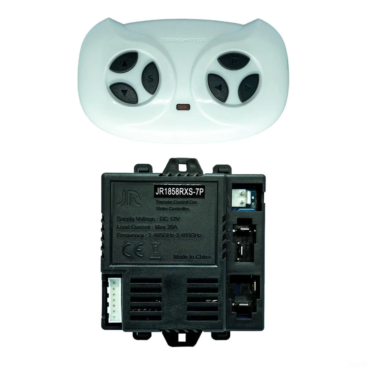 Telecomando per auto elettrica per bambini, set da 2,4 G, controller JR1858RXS-7P, 12 V, compatibile con auto giocattolo ABS, metallo