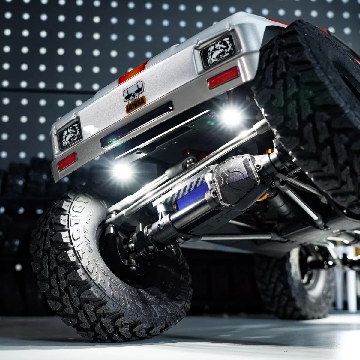 INJORA Kit di Luci Rock a 4 LED con Controller per SCX10 TRX4 1/10 RC Crawler, Bianco