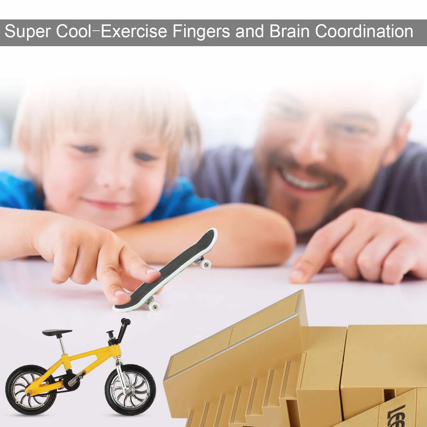Skate Park Kit Finger Toys Rampa Parti per Skateboard Tastiera Rampa Parte Formazione Puntelli