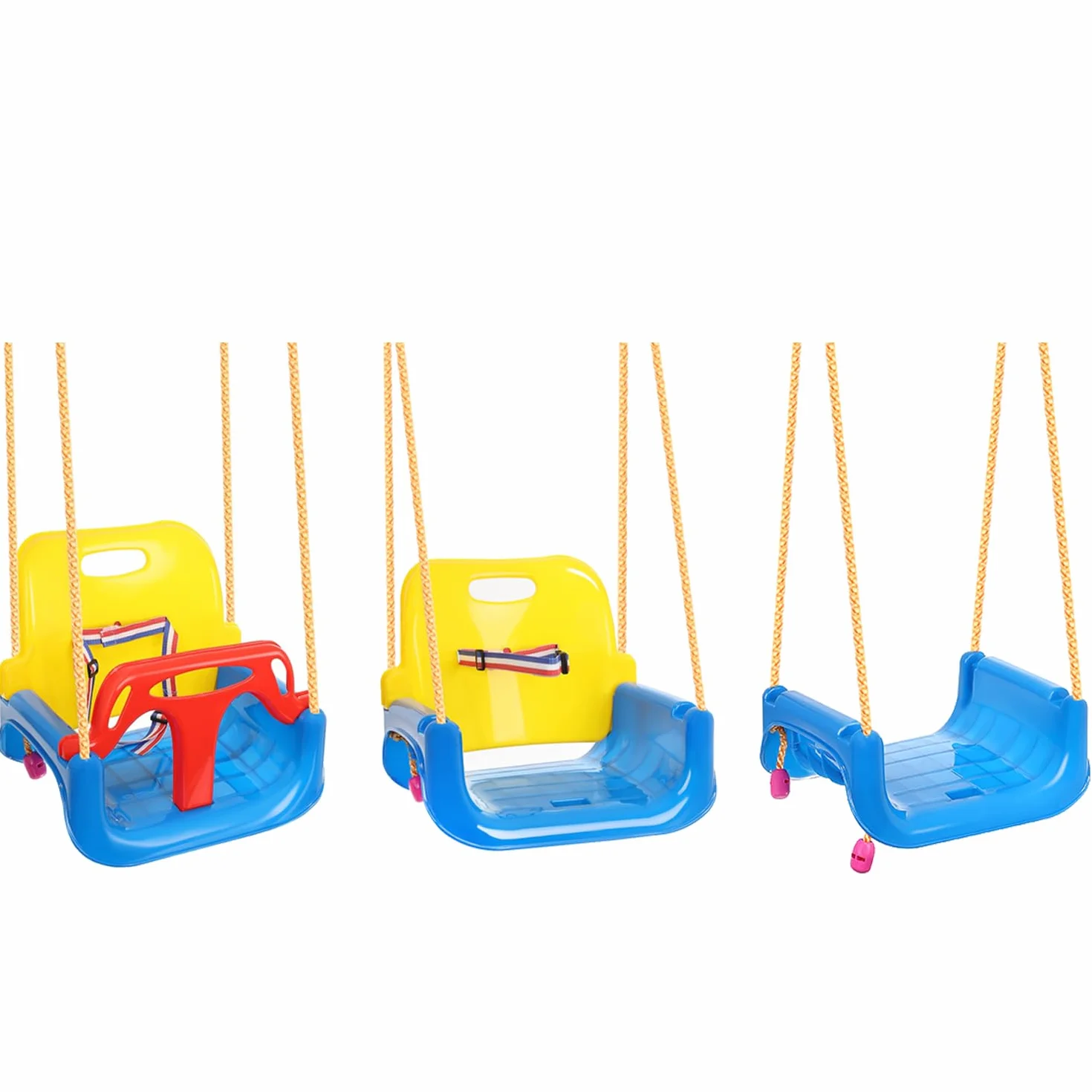 KRUZZEL Sedile per altalena con schienale e seduta, per bambini piccoli e grandi, blu, adatto per interno ed esterno, trasformabile, cresce con il bambino, 23552