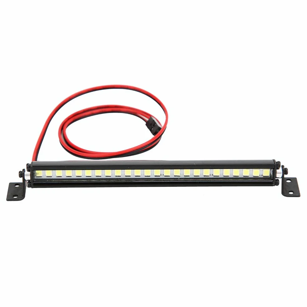 KIMISS Rc Light Bar Rc Luci per Auto Metallo + Plastica Nero 24 LED Luci da Tetto Bar Lampada da Tetto Decorazione Rc Accessorio Adatto per Scx10 1 10 4Wd Car