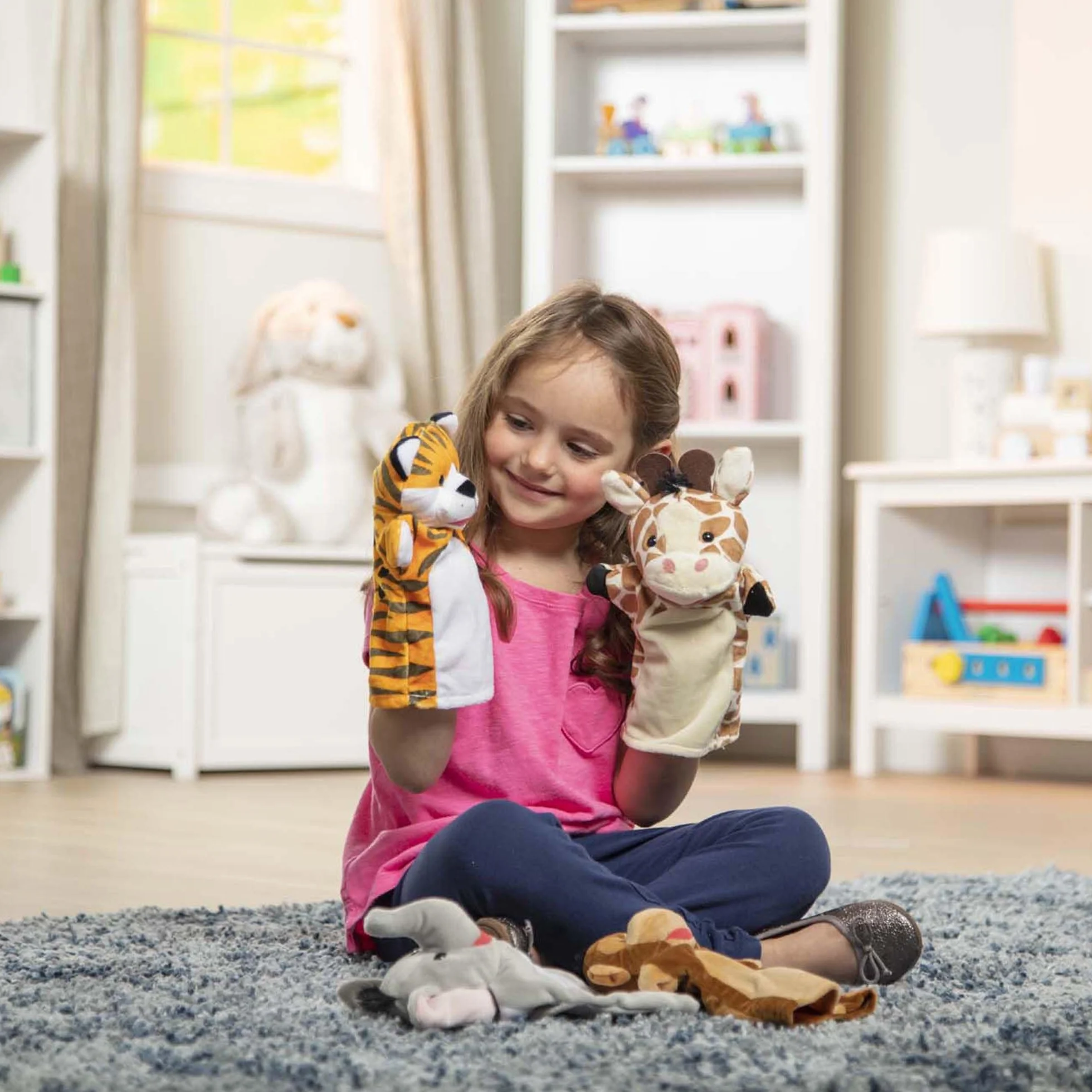 Melissa & Doug Marionette Da Mano Con Animali selvaggi Per Teatrino Marionette Bambini | Animali Giocattolo Per Bambini E Giochi Bambini 2 Anni In Su | Marionette Per Bambini E Burattini Da Mano