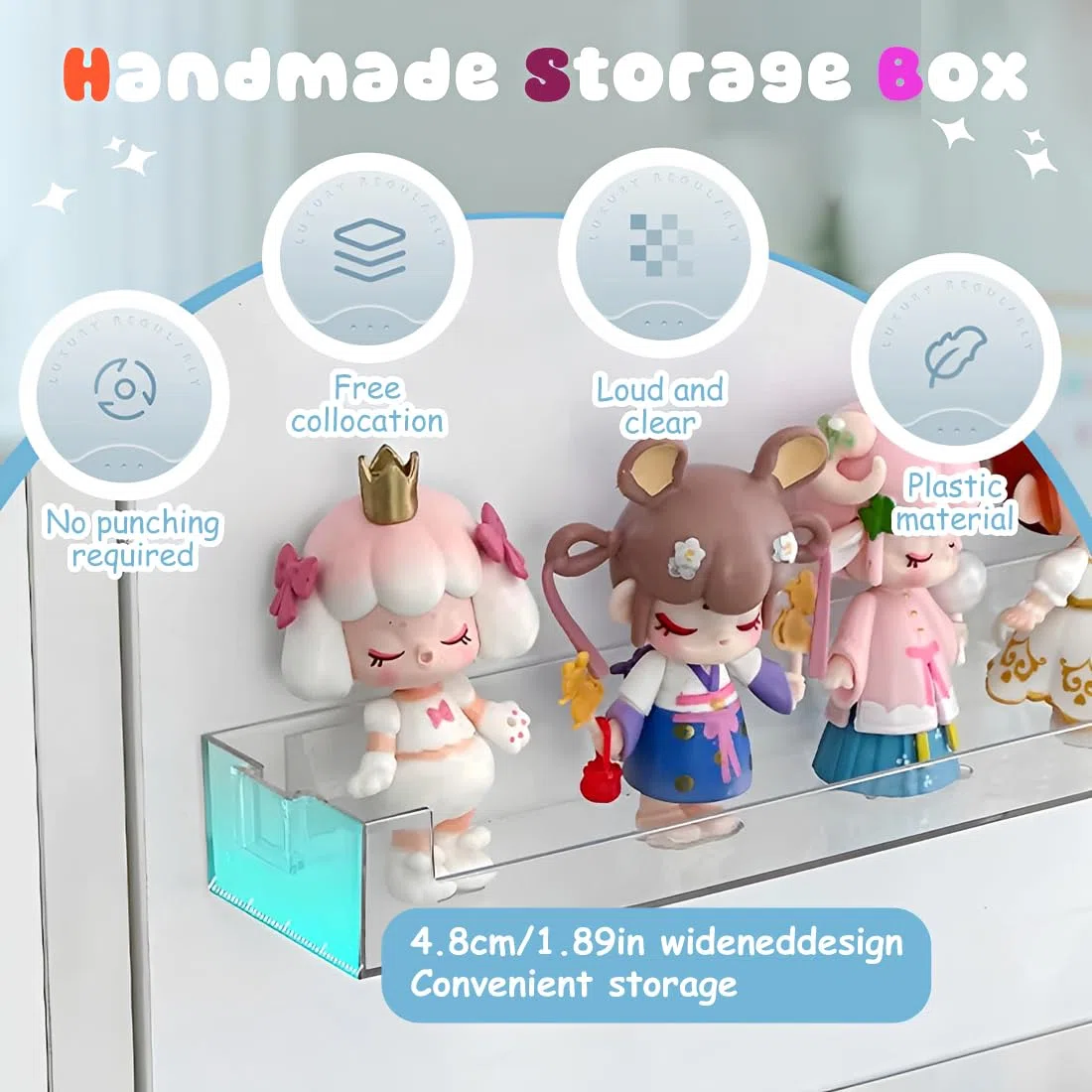 3 Pezzi Trasparente Vetrina Espositiva - 4,7 Cm, Pet, Scatole Portaoggetti Da Parete, Per Action Figure E Oggetti Da Collezione,Antipolvere