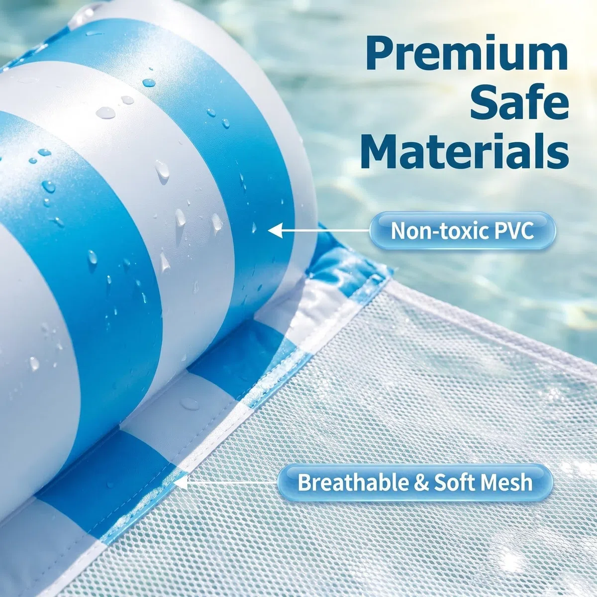 Set da 2 Amaca Gonfiabile Galleggiante, Amaca Galleggiante, Materassino per Piscina 4 in 1, per adulti, per feste estive in acqua e spiaggia