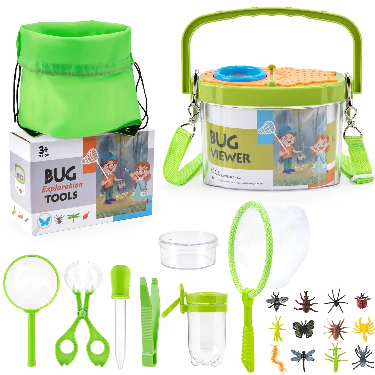 Bug Hunting Kit per bambini: 23 pezzi Bug Catcher per bambini Outdoor Explorer giocattoli per 3 4 5 6 7 anni