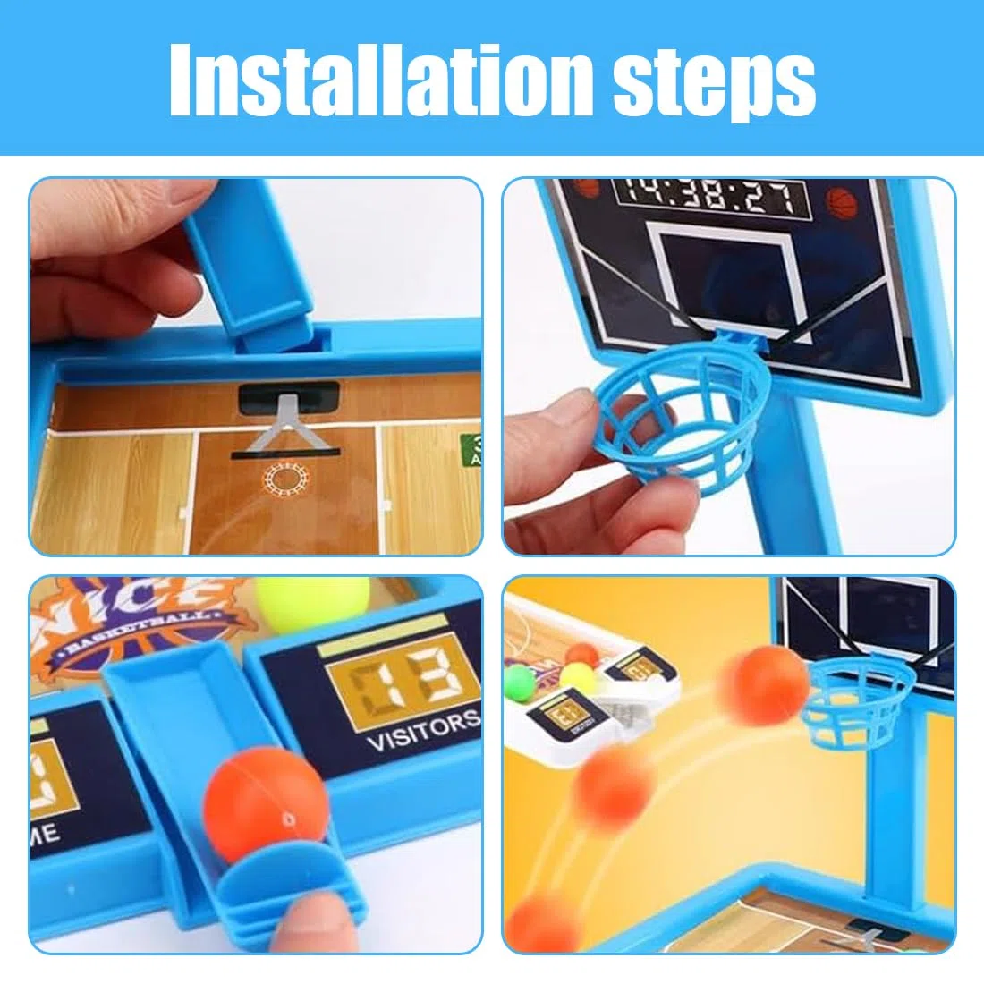 Regalino Festa Compleanno Bimbi Blu,2 PCS Giocattoli per Desktop, Dito Gioco da Tavolo, Tabletop Basketball per Bambini, Giocattoli da Basket per Bambini, Dito Tiro Pallacanestro Desktop Gioco