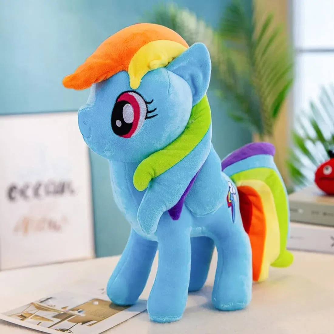 Peluche Unicorno Bambola Blu, 20cm Unicorno Peluche Cavallo Giocattolo, Unicorno Pupazzo Decorazioni Regalo per Bambini Adulti e Fans
