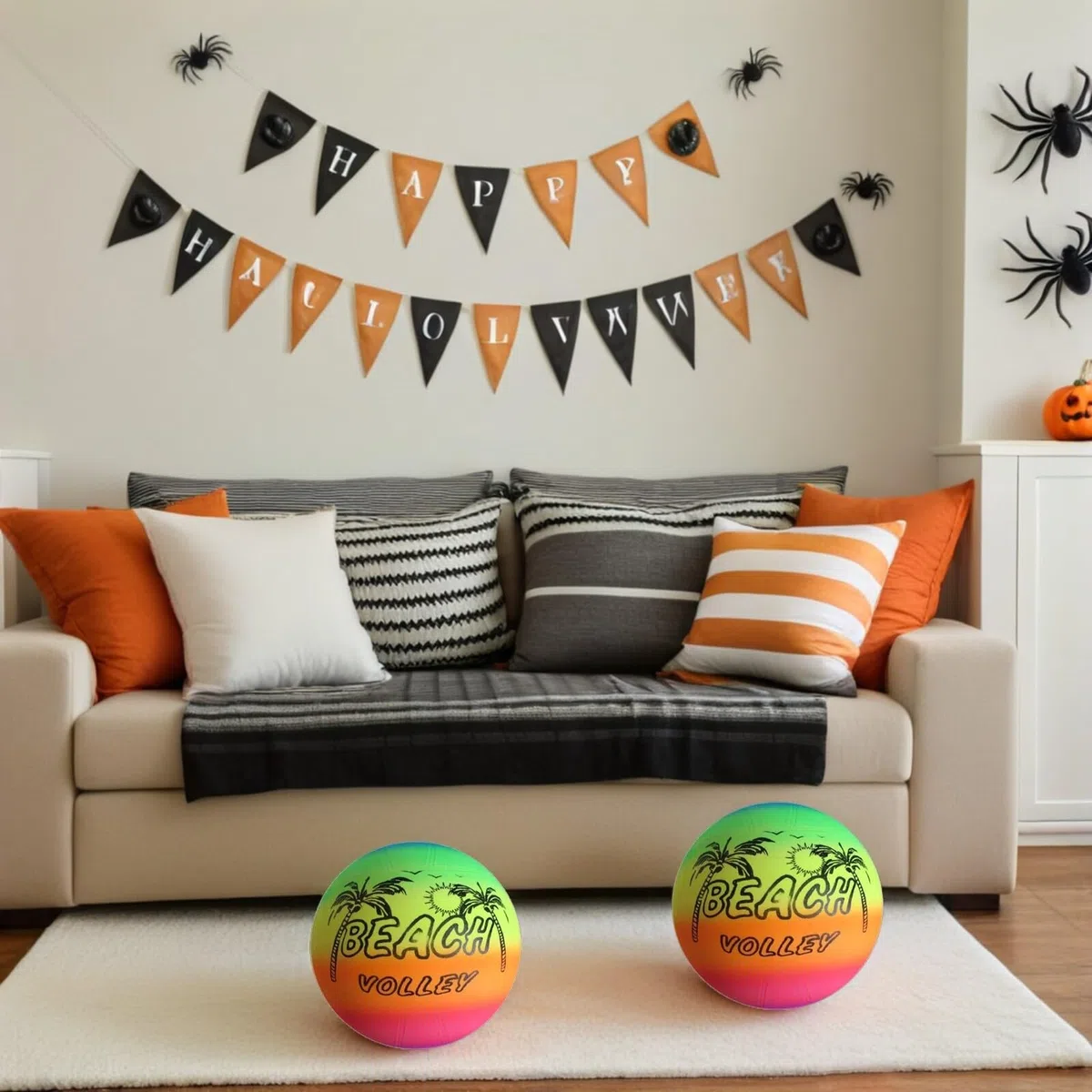 SHOWERORO Palline arcobaleno da 8 pollici per bambini con superficie antiscivolo per interni ed esterni Kickball giocattolo per promuovere la coordinazione e il divertimento