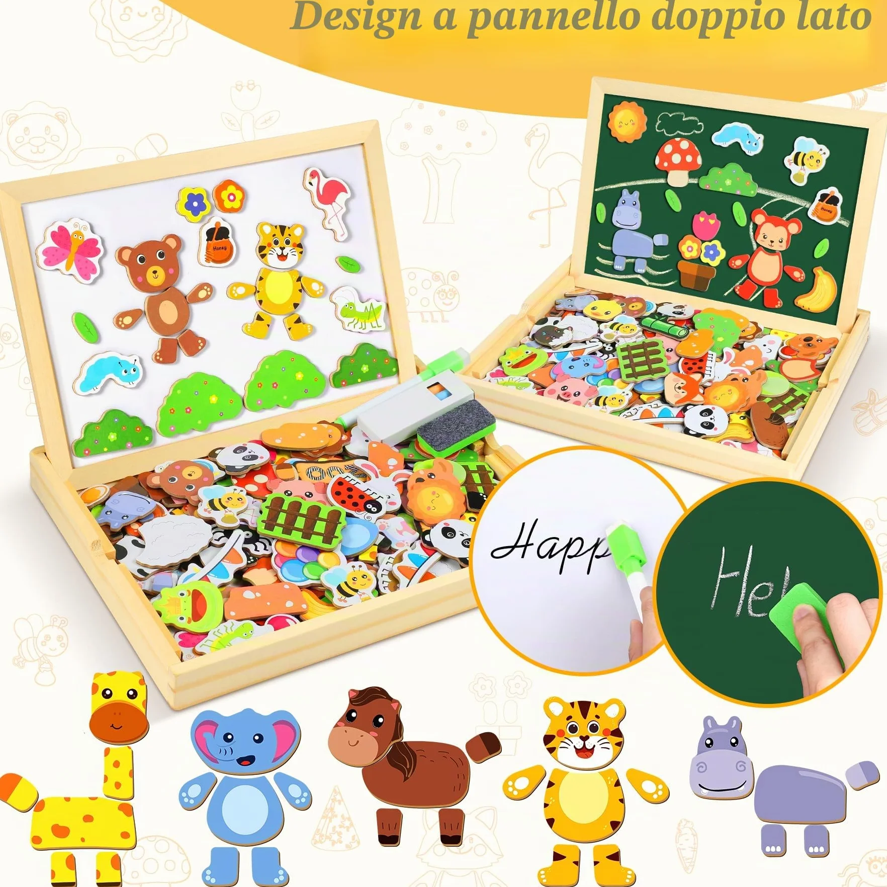 COOLJOY Puzzle Magnetico 120+ Pezzi Bambini 3 Anni, Giochi Montessori Educativi Regalo Bambina