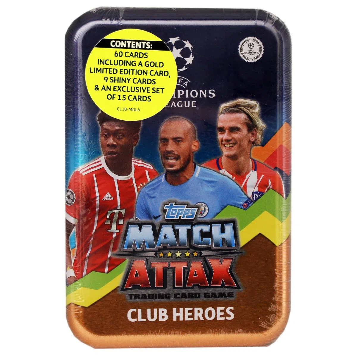 UEFA Champions League Topps Match Attax Mega Tin - con 60 Cartes - 2017/18 Season