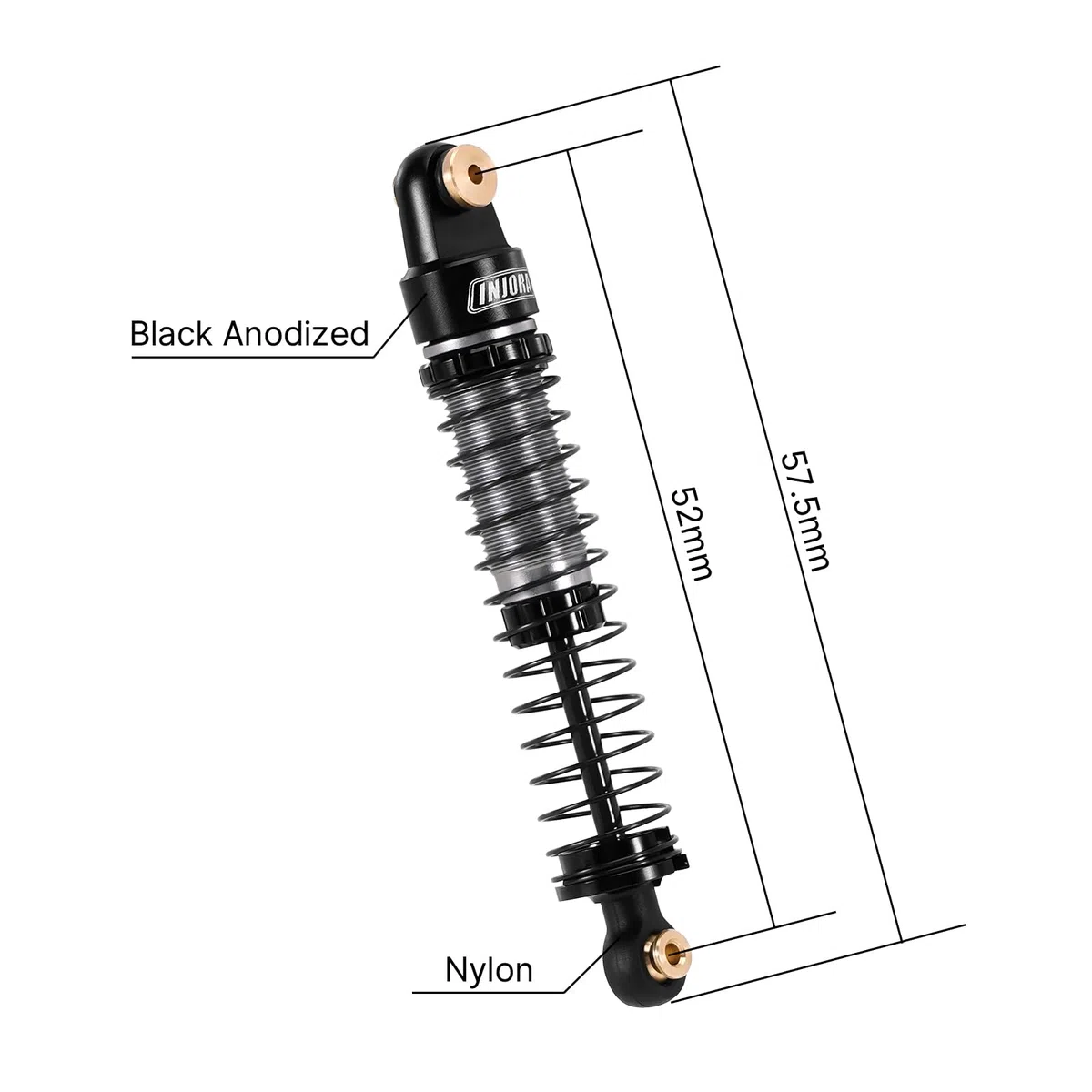 INJORA Ammortizzatore olio ammortizzatore Big Bore 52mm per 1/24 RC Crawler Axial AX24 Aggiornamento