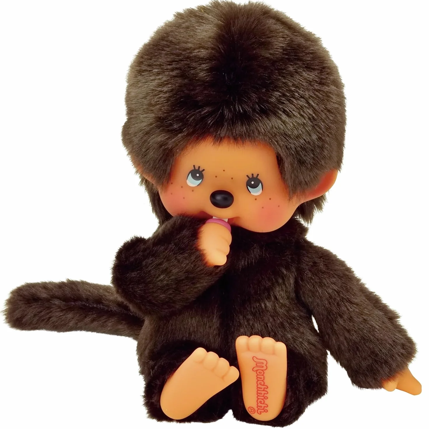 Monchhichi Bandai Peluche Originale - Peluche Scimmietta Iconica degli Anni '80 - Morbidissima peluche 20 cm per bambini, adulti - Giocattolo per Bambini dai 2 anni in su - 84637