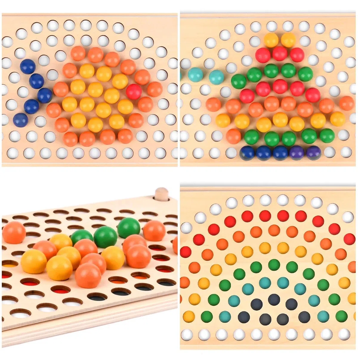 Giocattoli Montessori In Legno,Weinsamkeit Puzzle Di Classificazione Delle Perle Della Clip Del Giocattolo In Legno, Regali Di Compleanno Dell'Educazione Prescolare Dei Bambini Di 3, 4 E 5 Anni