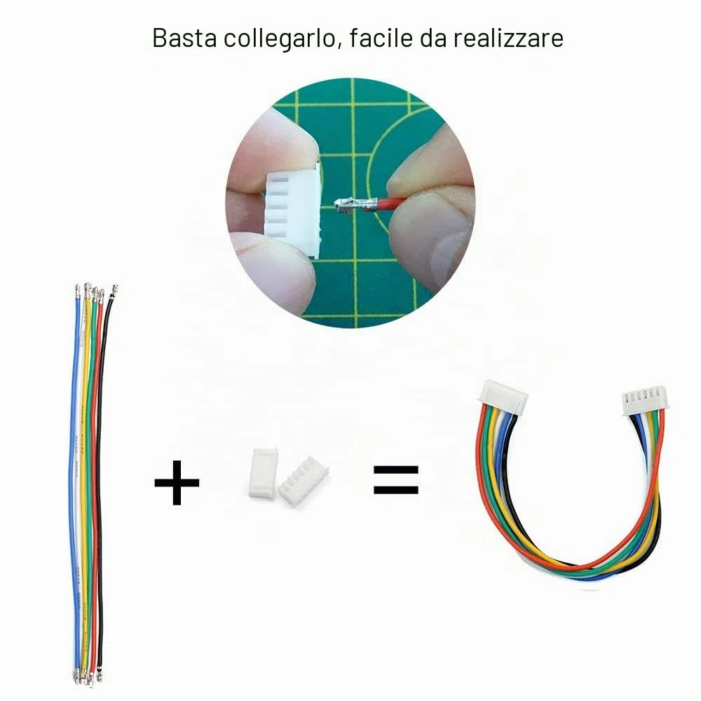 XH - Kit di connettori 2,54 mm con cavo pre-aggraffato 2/3/4/5/6/7/8/9/10 pin, compatibile con connettore JST-XH