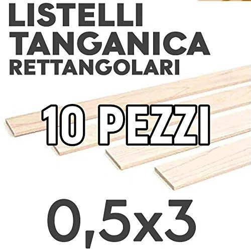 Amati Listelli Modellismo Tanganica mm. 0,5x3 Rettangolari Confezione 10 Pezzi