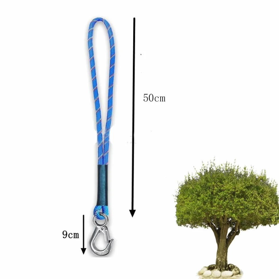 Corda per Altalena per Albero, 2 Pezzi Corda per Altalena, 50cm Corda Altalena con Gancio Resistente, Set di Fissaggio per Campeggio All'Aperto, Amaca, Altalene, Blu