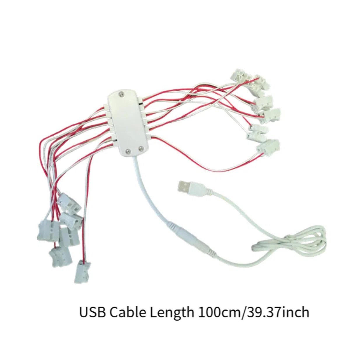 Alimentatore USB da 5 con 12 Porte per Plastici di Treni, Ferrovie in Miniatura, Diorami Architettonici, Parti di Ricambio per Modellismo Ferroviario con Un Cavo USB da 1 Metro