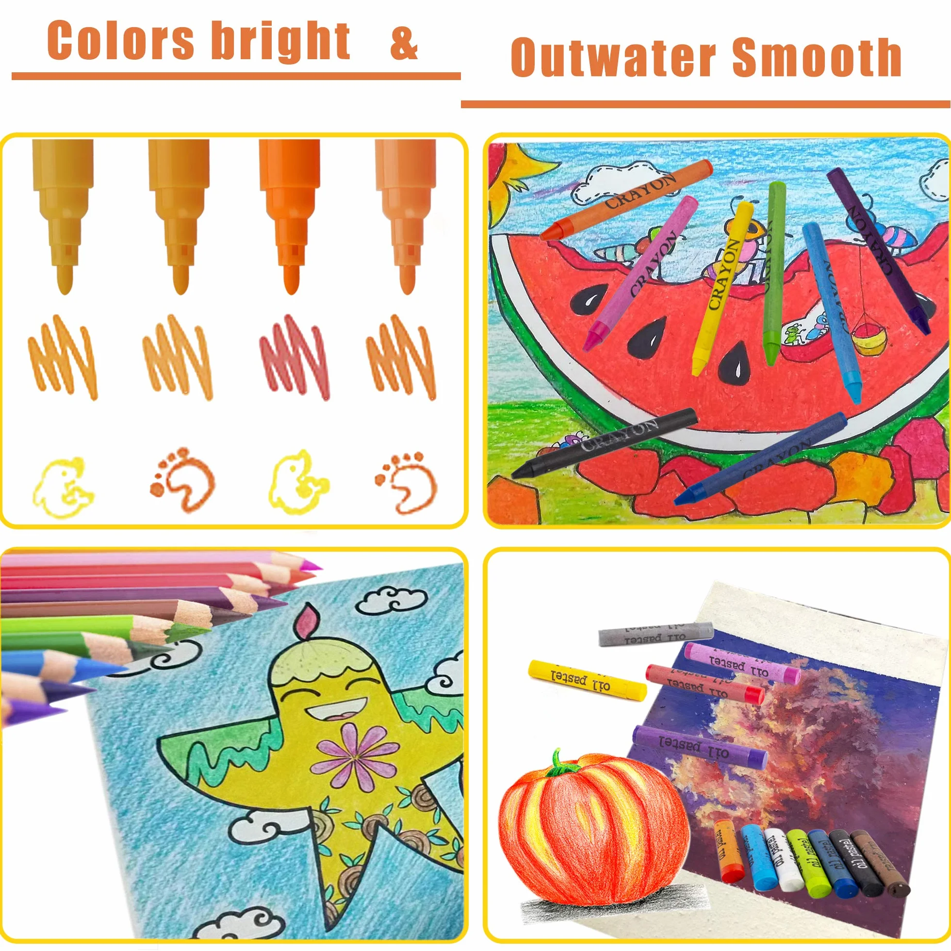 KINSPORY 278 pezzi valigetta colori bambina, pittura valigetta per bambini, Set per disegno, kit disegno acquarellabili bambini (Bianco)