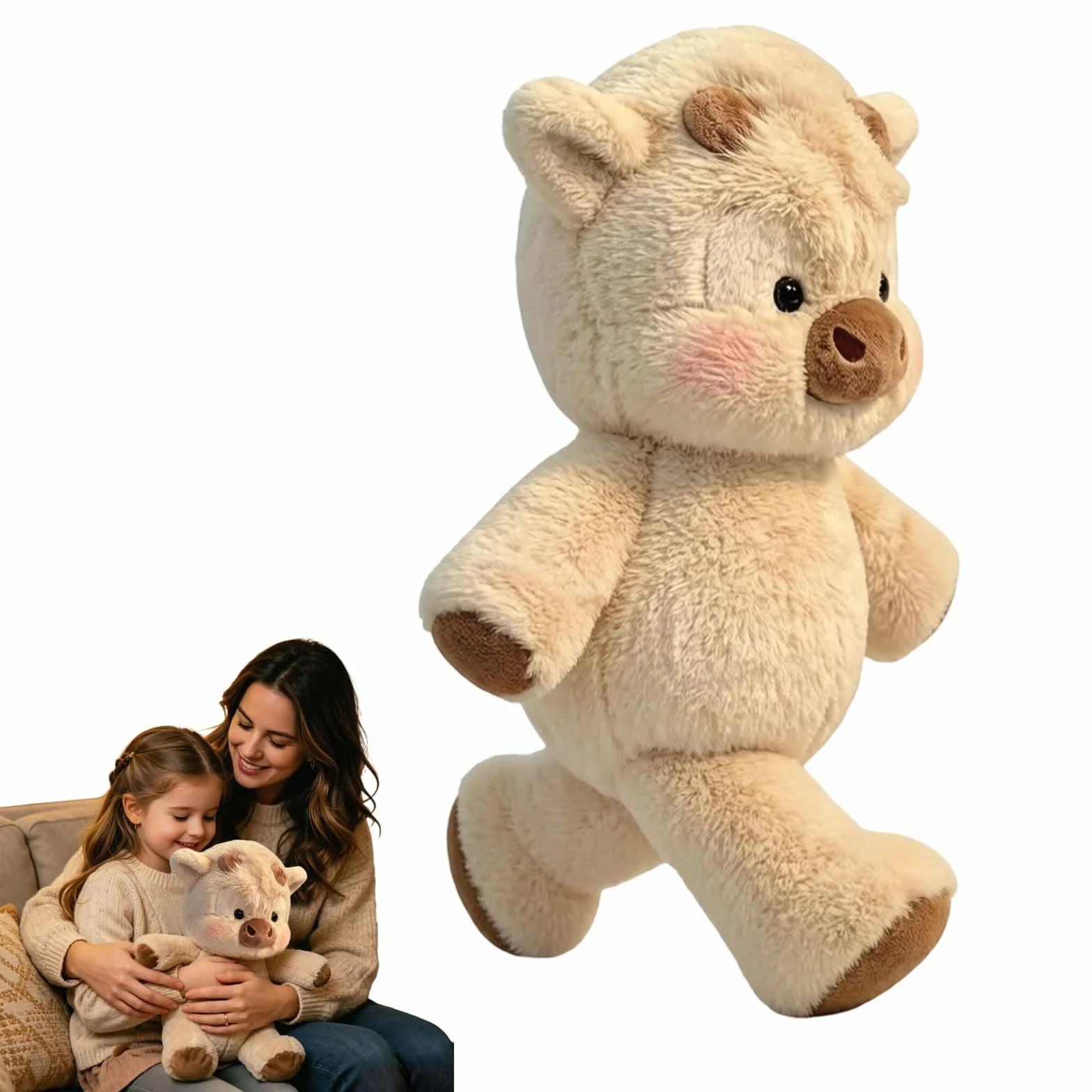 Peluche Che Corre- Peluche mucc a 45cm Cuscino Morbido E Soffice,Bambola Da Collezione A Forma Di Pecora In Stile Cartone Animato, Animale Di Pe luche Per Uomini, Donne, Bambini E Ragazzi