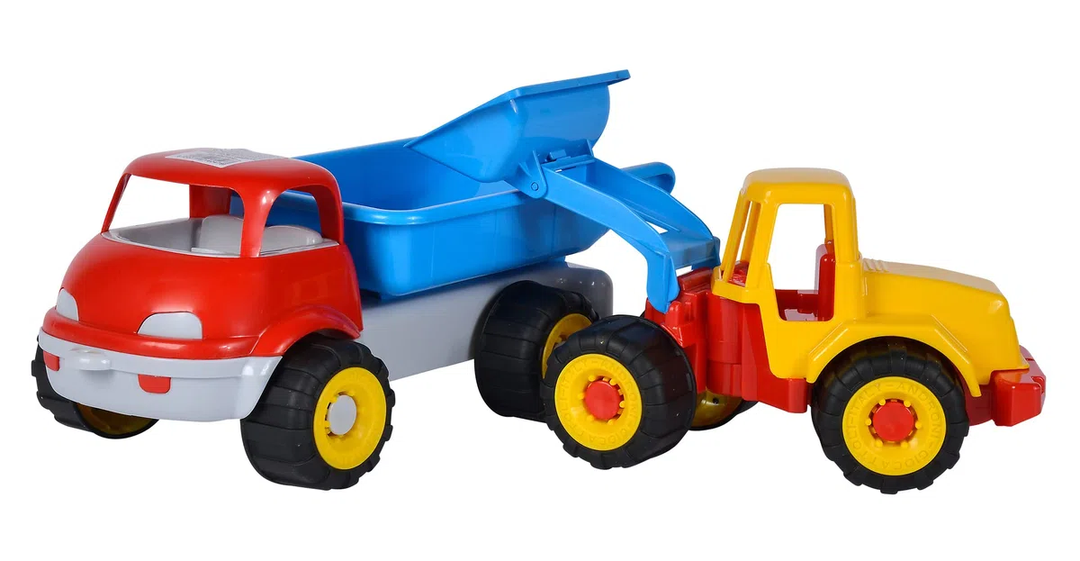 Camion ribaltabile con escavatore, giocattolo di sabbia, 29 cm/36 cm, materiale morbido, a partire da 10 mesi