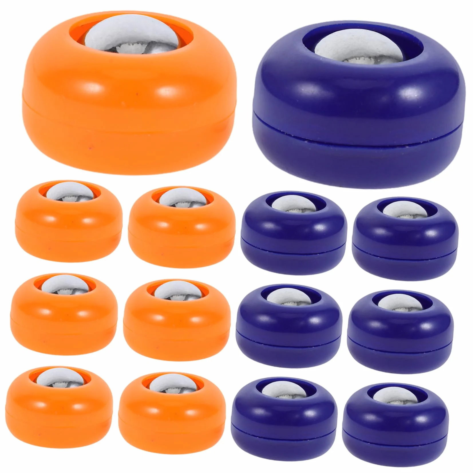 Vaguelly Mini Shuffleboard da Tavolo 20 Pezzi, Accessori in Pp per Gioco di Curling, Set Completo per Interni ed Esterni, Dischi Colorati Blu e Arancione, Attrezzatura Sportiva