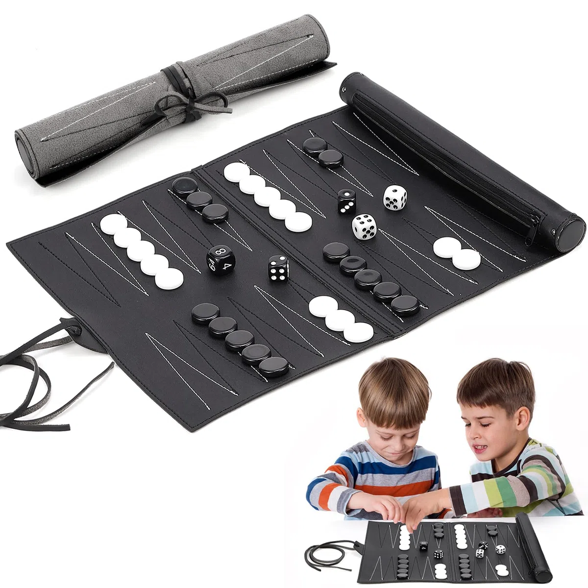 Backgammon Set da Viaggio Portatili Gioco da Tavolo (36 x 25,3 cm)