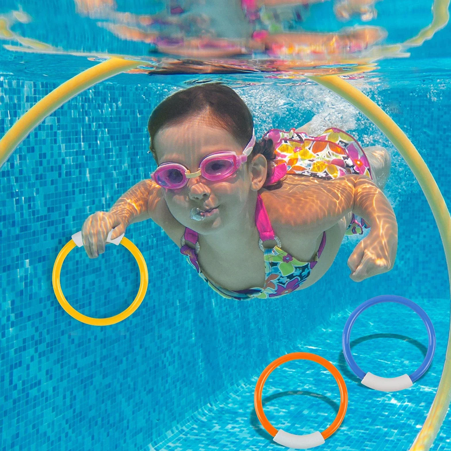 Set di 11 giocattoli subacquei subacquei per bambini dai 4 ai 12, anello sommergibile per alghe, giocattolo per acqua, set estivo per feste in piscina, regalo per ragazzi e ragazze