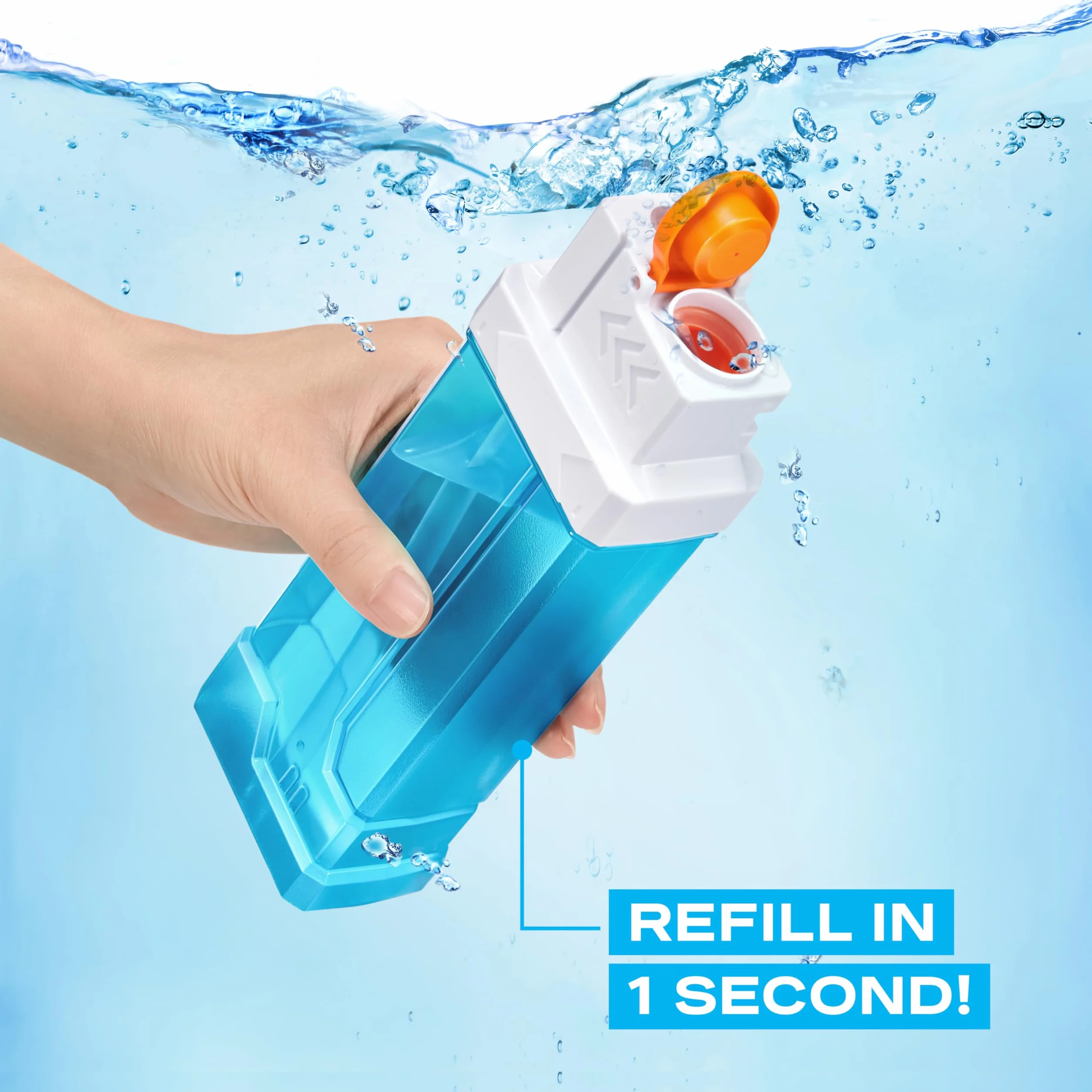 XSHOT Water Turbo Stream Motor Soaker by ZURU: Blaster d'acqua motorizzato, riempimento rapido, canna LED, getto 9m. Giocattolo estivo per bambini 5+ divertimento all'aperto.