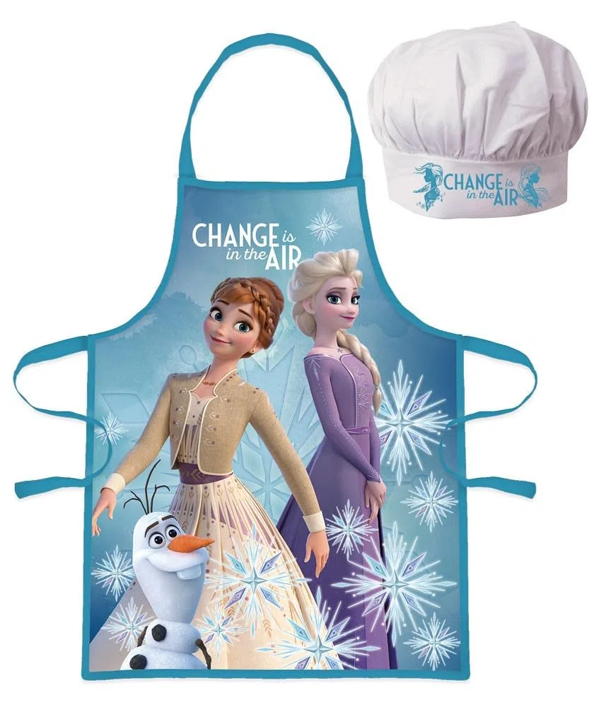 Grembiule Cucina Bambina, Set Chef e Cappello, Vestito Cuoco Bambino, Grembiule e Cappello regolabile per pittura, Costume Cuoco Bambino, Elsa-2