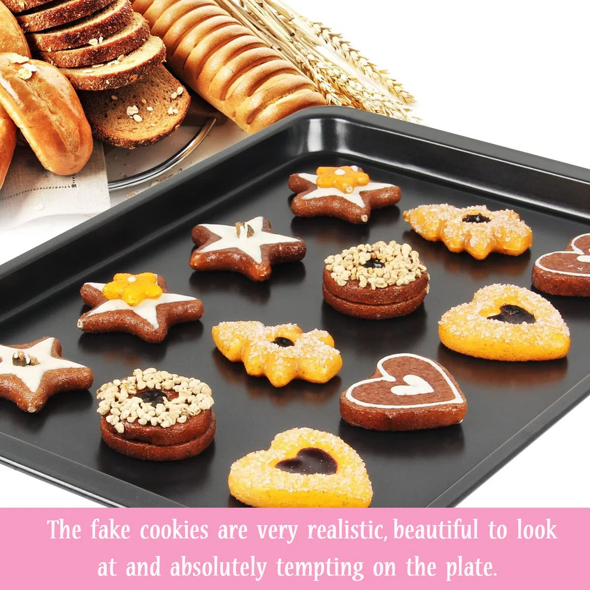 6pcs Biscotti Finti Torta Di Pane Simulata Biscotti Artificiali Simulazione Artificiale Dei Biscotti Simulazione Del Biscotto Realistico Cibo Dessert Per Decorazione, Modello Di Cibo, Fotografia