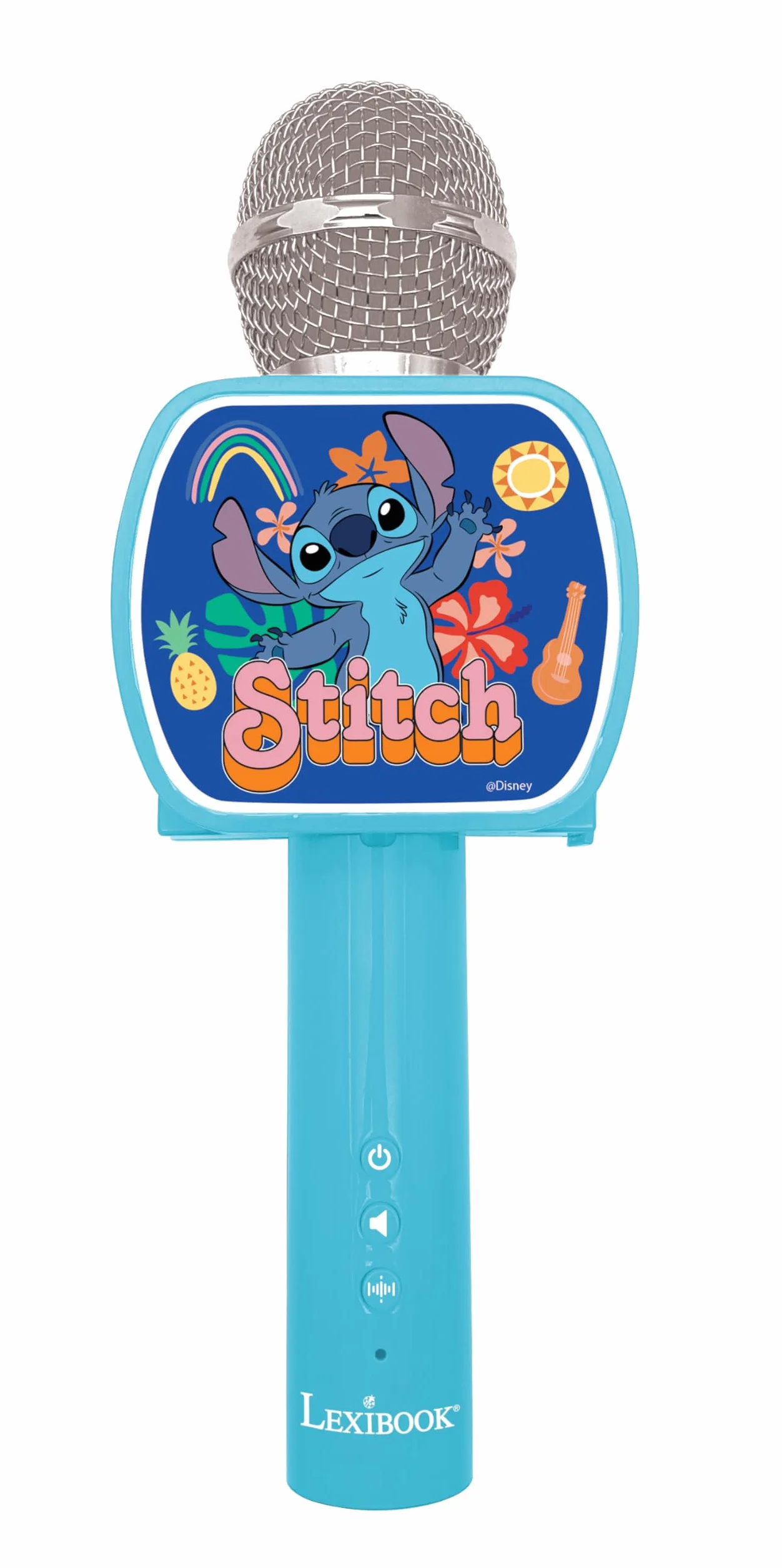 Lexibook Disney Stitch Microfono Bluetooth Funzione Cambio Voce Altoparlante Integrato Supporto Telefono Blu MIC240D