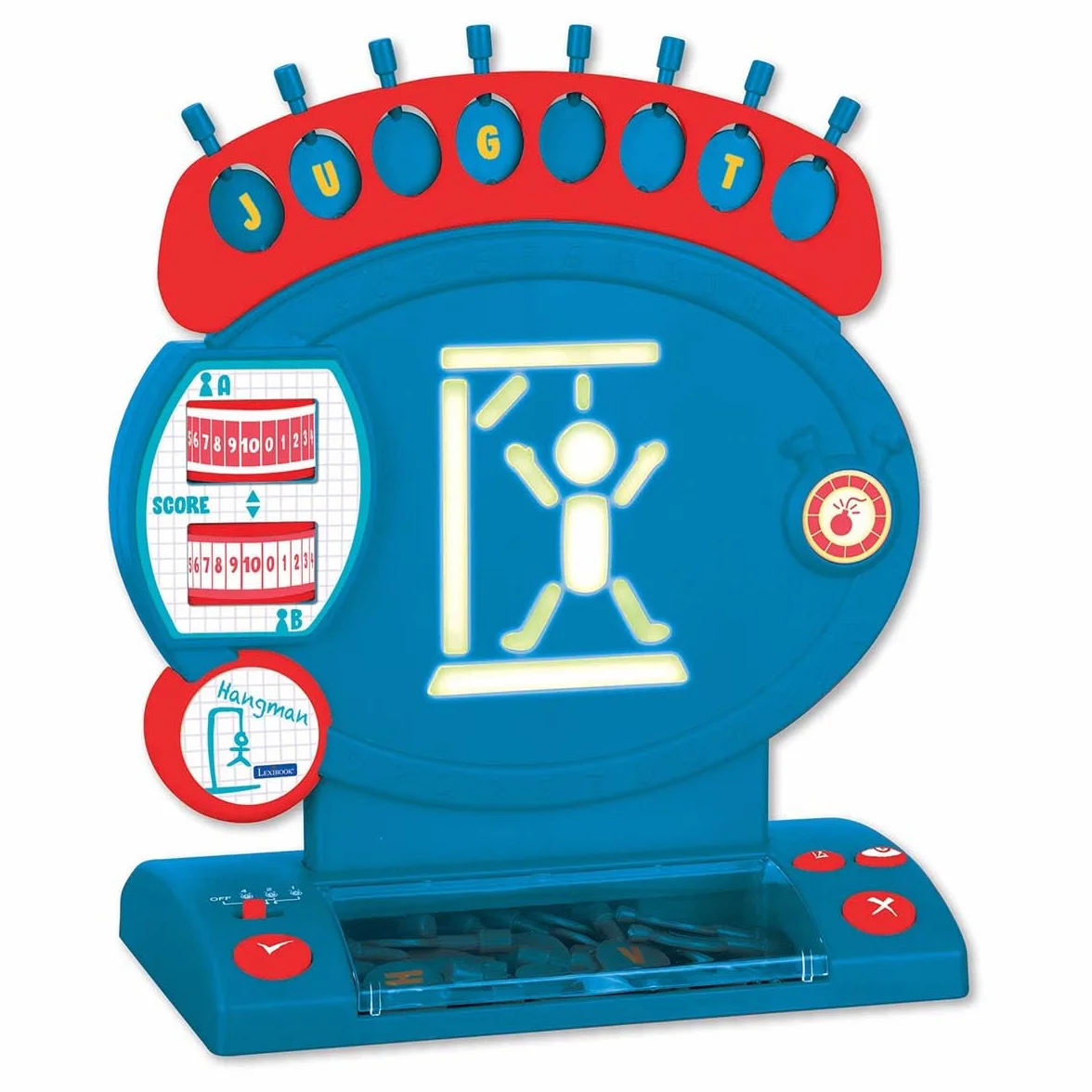 Lexibook L’impiccato elettronico, Gioco da Tavolo per Bambini e Famiglie, ortografia e vocabolario, JG800LXB