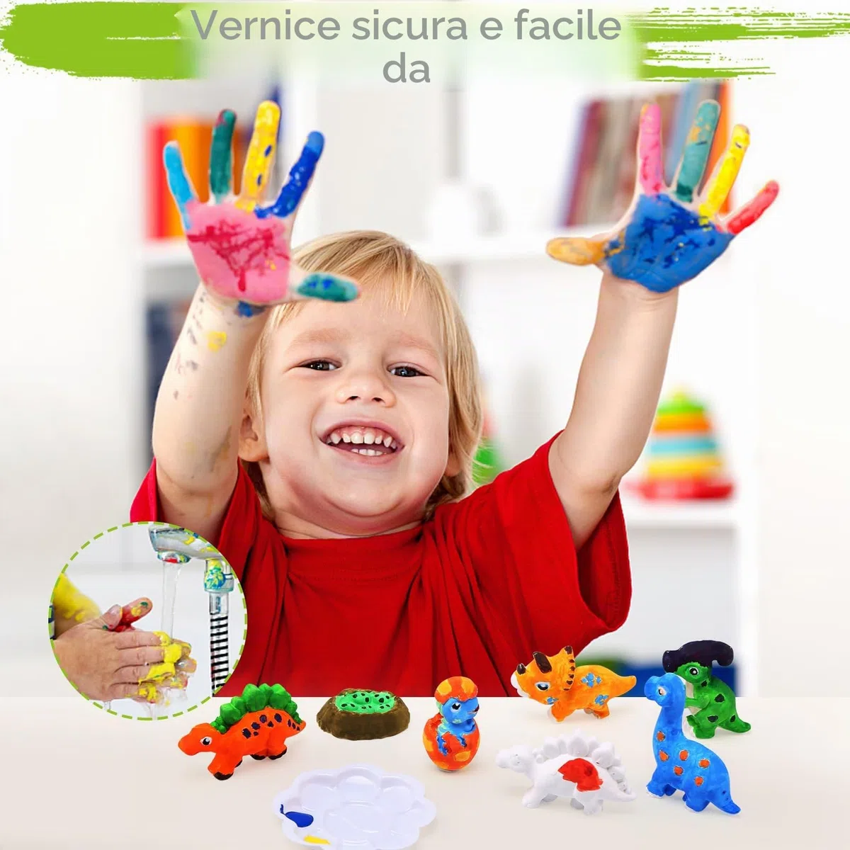 BelleStyle Dinosauro Giocattolo Bambini, Set Pittura di Malta Lavoretti Creativi Giochi Bambini, Kit Disegno di Artigianato Regalo Compleanno Natale per Ragazze e Ragazzi 5 6 7 8 9 10 11 12 Anni