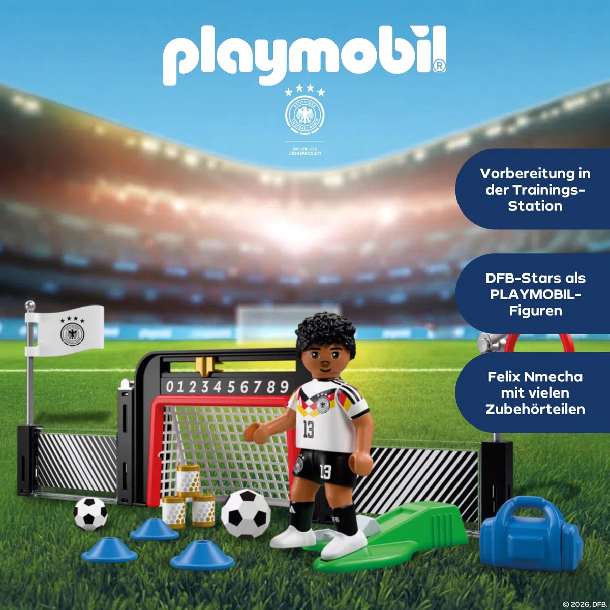 PLAYMOBIL | DFB | Stazione di allenamento Nmecha | Set da gioco di calcio | Figure da calcio | 72255