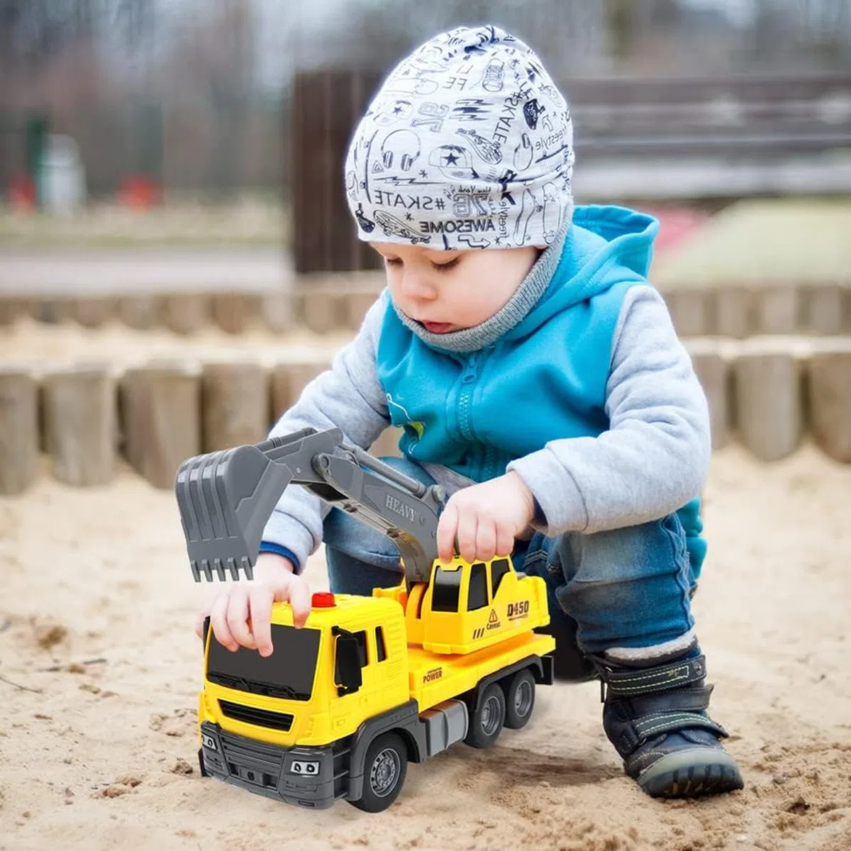 Scala 1:16 Escavatore, Escavatori Grande camion Giocattolo con Luci e Suoni Funzione, Veicoli da cantiere Giocattolo Regalo per Bambini 3 4 5 6 Anni