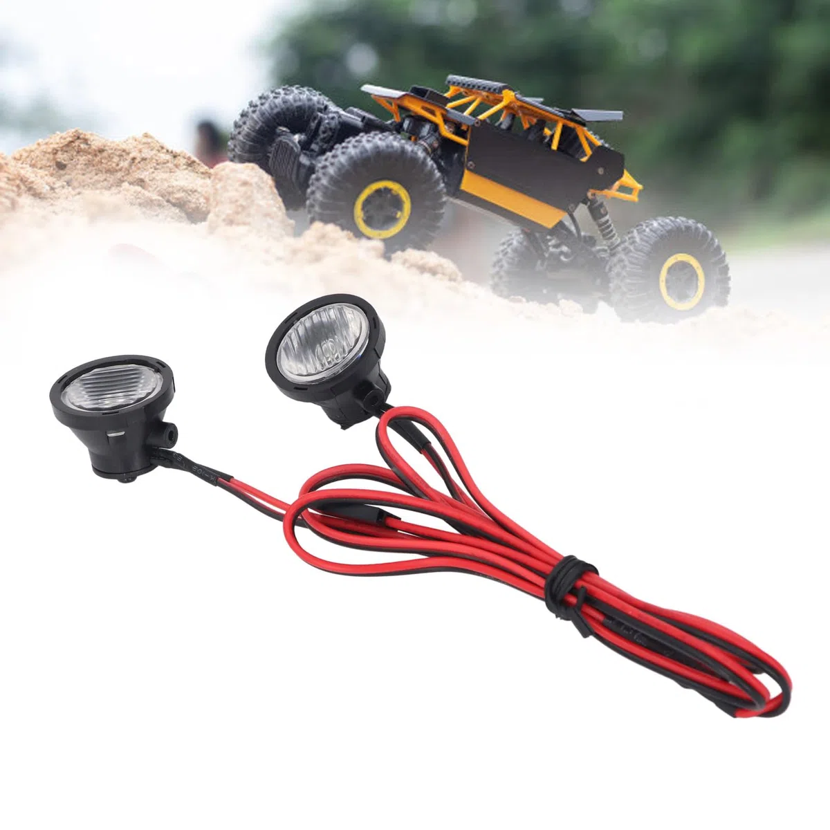 RC Auto LED Lights Spotlight RC, Spotlight Front Light Front Lumpness RC a 2 LED, fari LED Light Accessorio di sostituzione per 1:10 RC Crawler (Luce bianca)