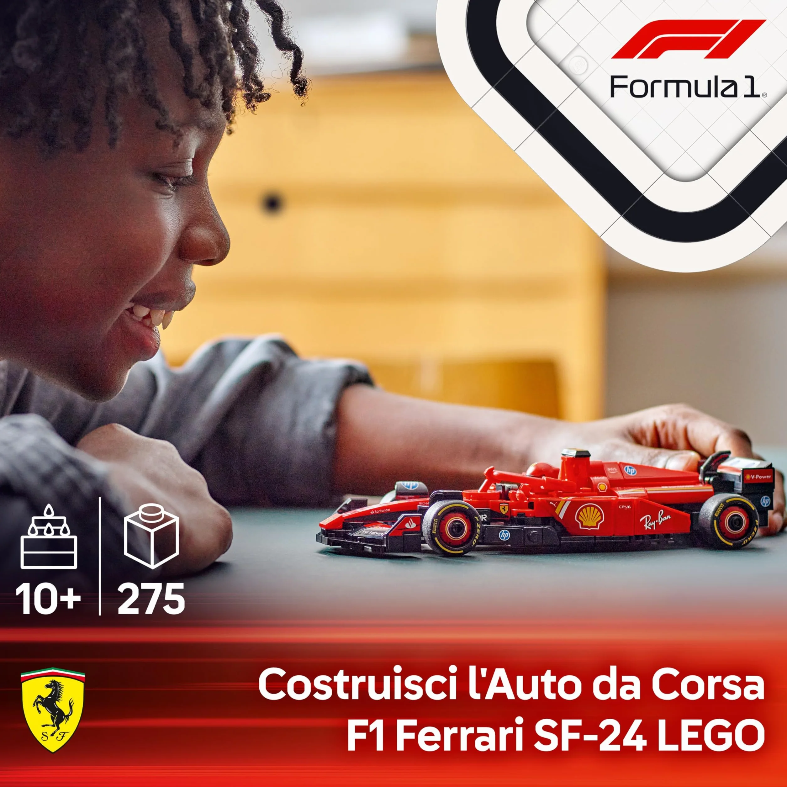 LEGO Speed Champions Ferrari F1 SF-24 77242 Auto da Corsa Giocattolo da Collezione con Minifigure Pilota